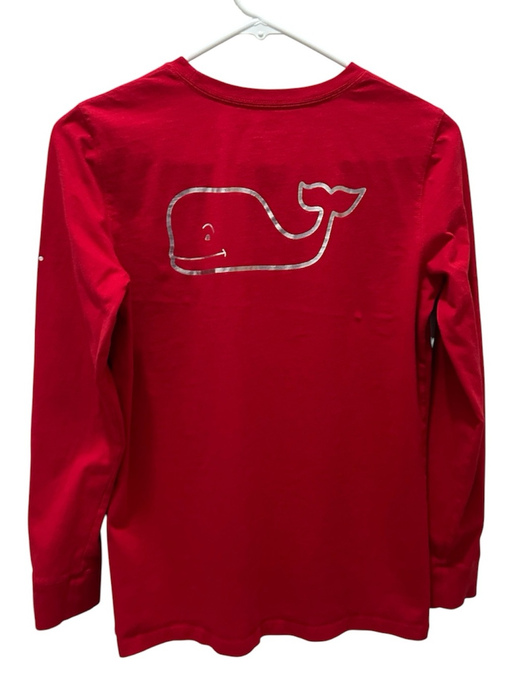 Vineyard Vines kids Vintage Whale Long-Sleeve Pocket Tee size XL Red